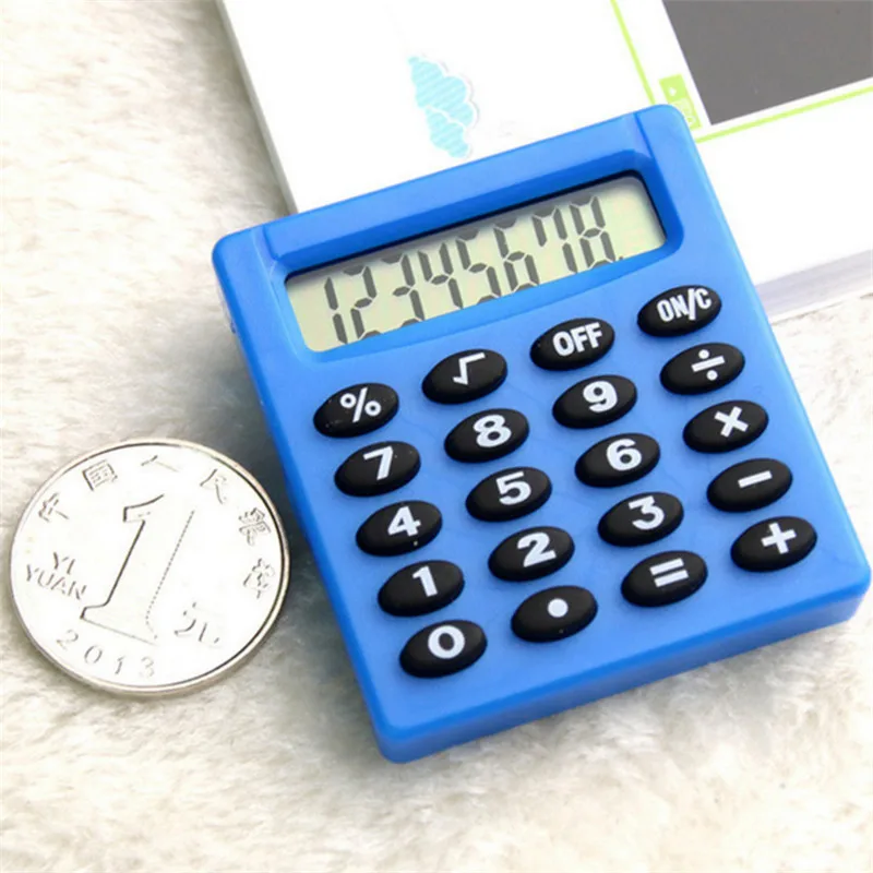 BINFUL New Student Mini Electronic Calculator Personalized Mini Candy Calculating Office Supplies Gift Coin Battery