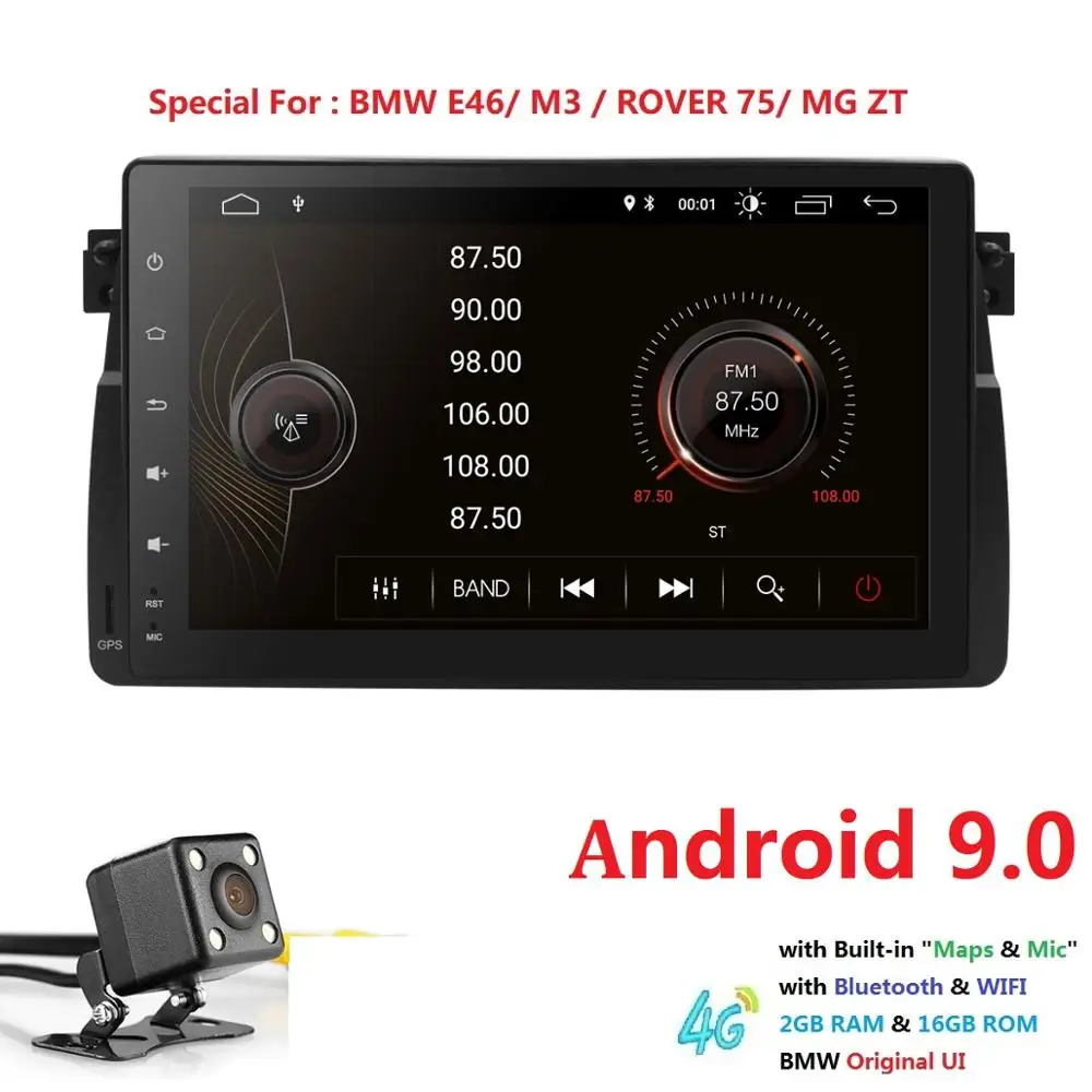 Автомобильный 1 din радио android 9 0 GPS Navi для BMW E46 M3 318i 325 320i Авторадио Навигация