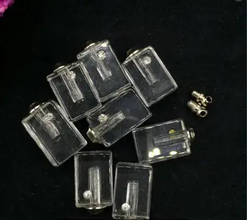 

100pcs wholesale clear diy Rice Art Rhinestone Vial pendants perfume Essential oil pendant, zircon crystal vials pendant jewelry