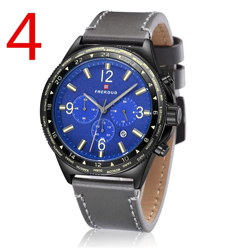 

men New Fashion Watch Leather Band Concise Casual Luxury Business Wristwatch