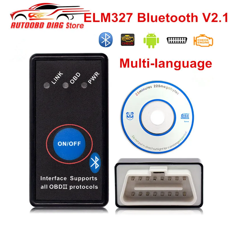 ELM327 V2.1/V1.5 Bluetooth 4,0 ELM327 OBD2 CAN-BUS диагностический инструмент ELM327 V1.5 автоматический сканер с переключателем ELM-327 считыватель кодов