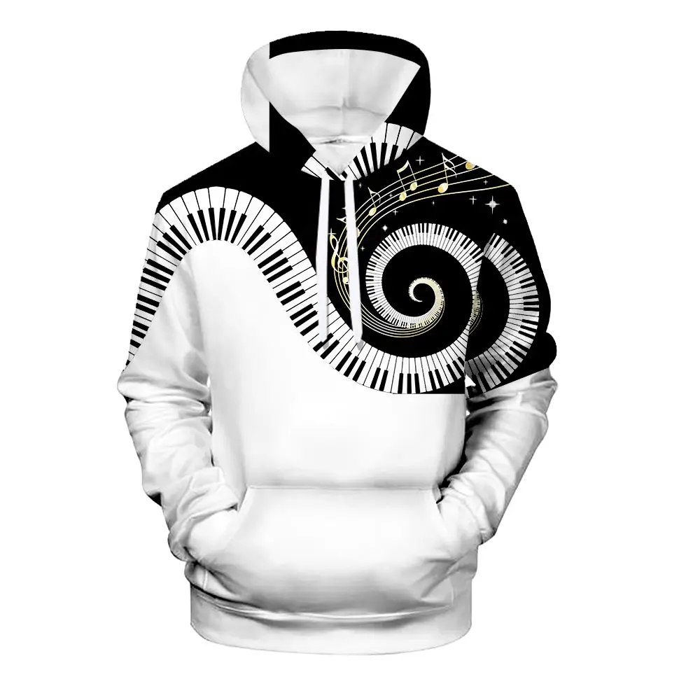 WAMNI Musical Note 3D Print Hooded Sweatshirt Harajuku Piano Fashion Autumn Novelty Hight Street Hoodie Long Sleeve