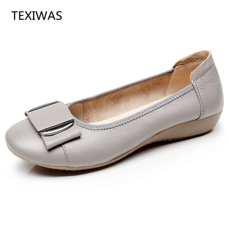 TEXIWAS Women Shoes Woman Genuine Leather Flat Shoes Casual Work Loafers Ballet Flats New Fashion Women Flats Plus Size 34 - 43 TEXIWAS Women Shoes Woman Genuine Leather Flat Shoes Casual Work Loafers Ballet Flats New Fashion Women Flats Plus Size 34 - 43