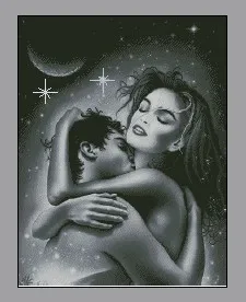 

Needlework,embroidery,DIY DMC Unprinted Cross stitch kits,Sexy fashion lovers kiss people Pattern counted Cross-Stitching decor