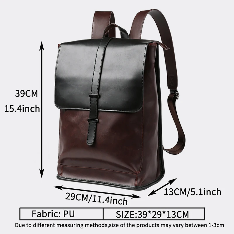  Vintage Laptop Leather Backpacks for School Bags Men PU Travel Leisure Backpacks Retro Casual Bag S - 32919107748
