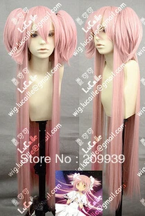 Free Shipping Magical Girl Round kaname madoka Long Dark Pink 39 inches Cosplay Wig |