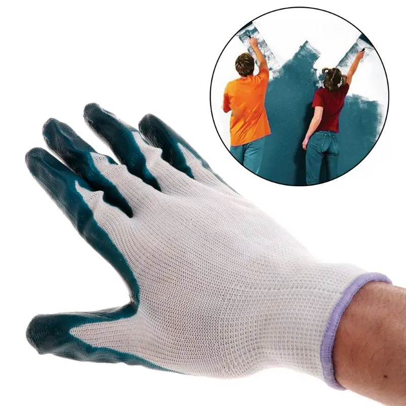 1 пара с латексным покрытием рабочие защитные перчатки Садоводство химия ремонт труда строитель Прямая поставка поддержка