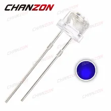 100 шт., 5 мм, соломенная шляпа, Синий светодиодный, прозрачный, 5 мм, высокая яркость, прозрачный светильник, светодиод, светодиодный светильник, DC 3 в 20mA