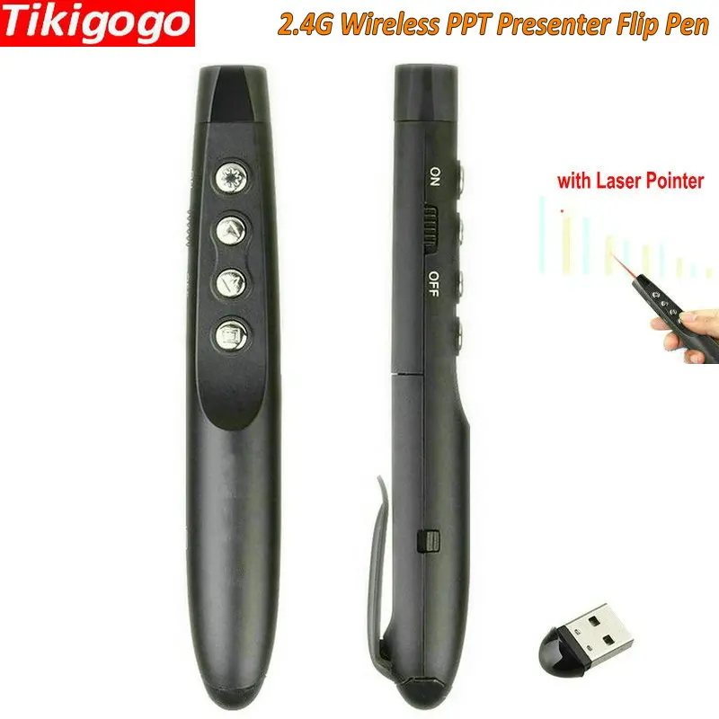 Tikigogo P26 2 4G Беспроводной для ppt презентаций флип лазерный указатель презентации