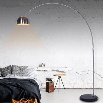 

Nordic Creative Fishing Standing Lamp Light for Living Room Bedroom Marble Base Stainless Steel Lamp Body Lamp Floor Led Lamp