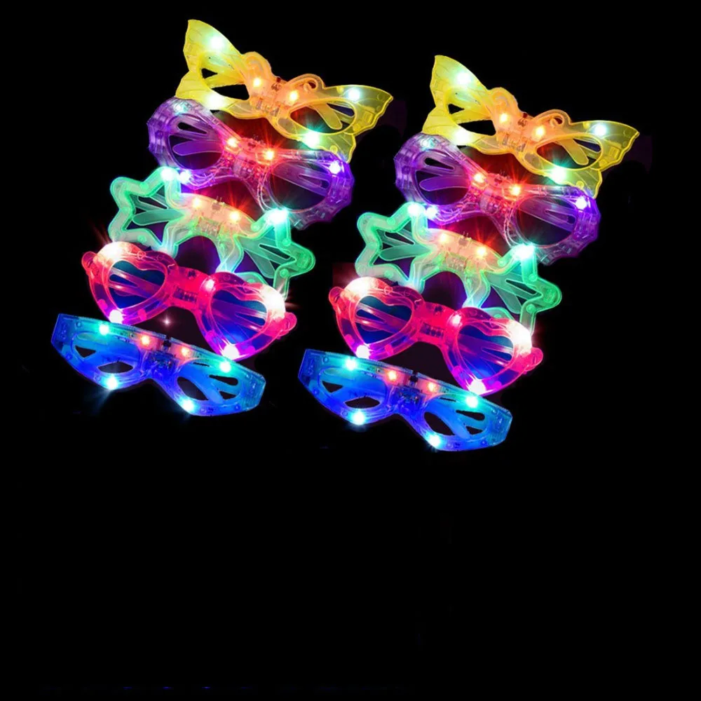 10 шт. светодиодные очки для вечерние светится в темноте игрушки Поставки рождественское декоративное освещение классические Подарочные игрушки для детей