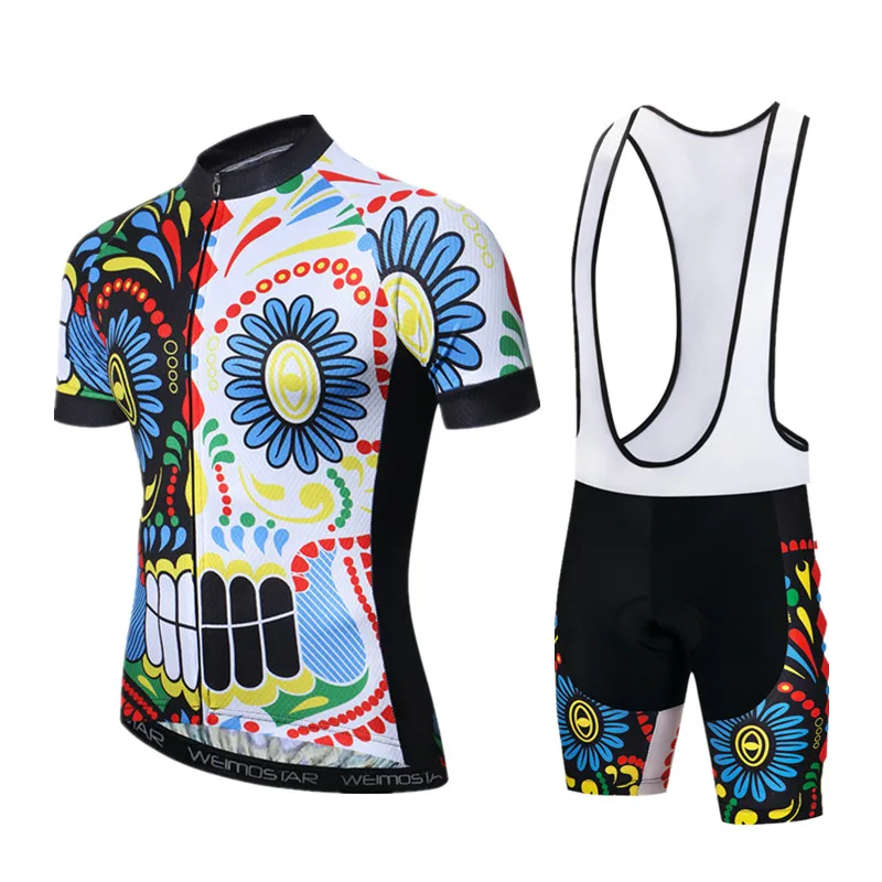 Weimostar Pro Велоспорт Набор Для мужчин лето MTB Череп велосипед Костюмы Ropa Ciclismo короткий рукав велосипед Одежда Майо Ciclismo - Цвет: Color 4