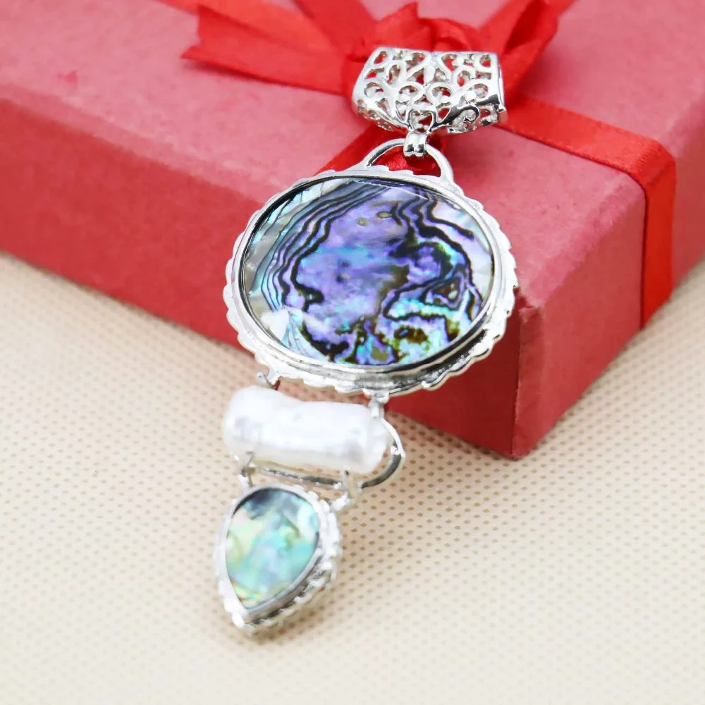 32*59mm Fashion Accessories Series stripe 3Parts Abalone seashell sea