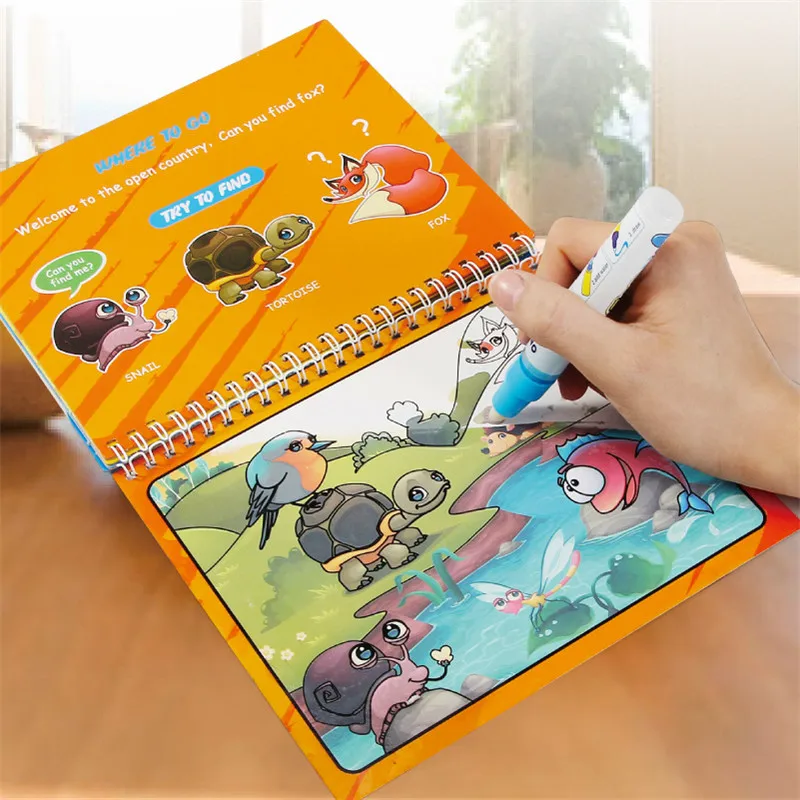 Волшебная водная книга для рисования, раскраска, каракули с волшебной ручкой, рисование, доска для рисования для детей, обучающая игрушка для рисования