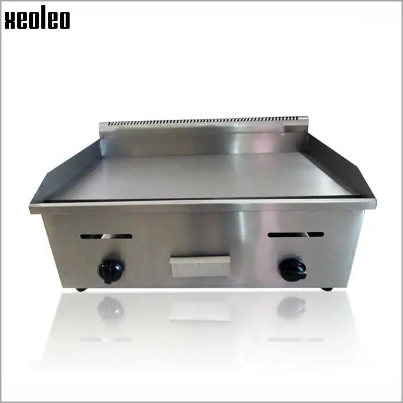 XEOLEO Gas Teppanyaki machine Commercial LPG Griddle 7mm thick Flat pan griddle Pancakes steak