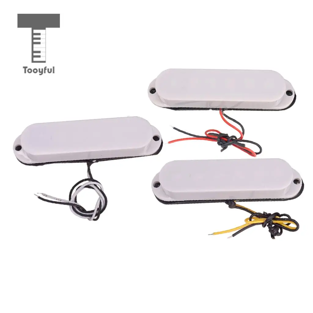 Tooyful 3 Pieces Closed Guitar No Holes Cover Single Coil Pickup for Strat Electric Guitar Parts