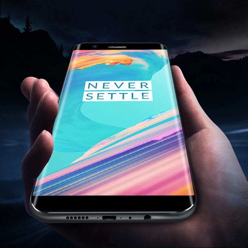 MLLSE 5D Curved Tempered Glass For OnePlus 5T 4D Full Glue Coverage Screen Protector For OnePlus Five A5100 1+5T Phone Glass (2)