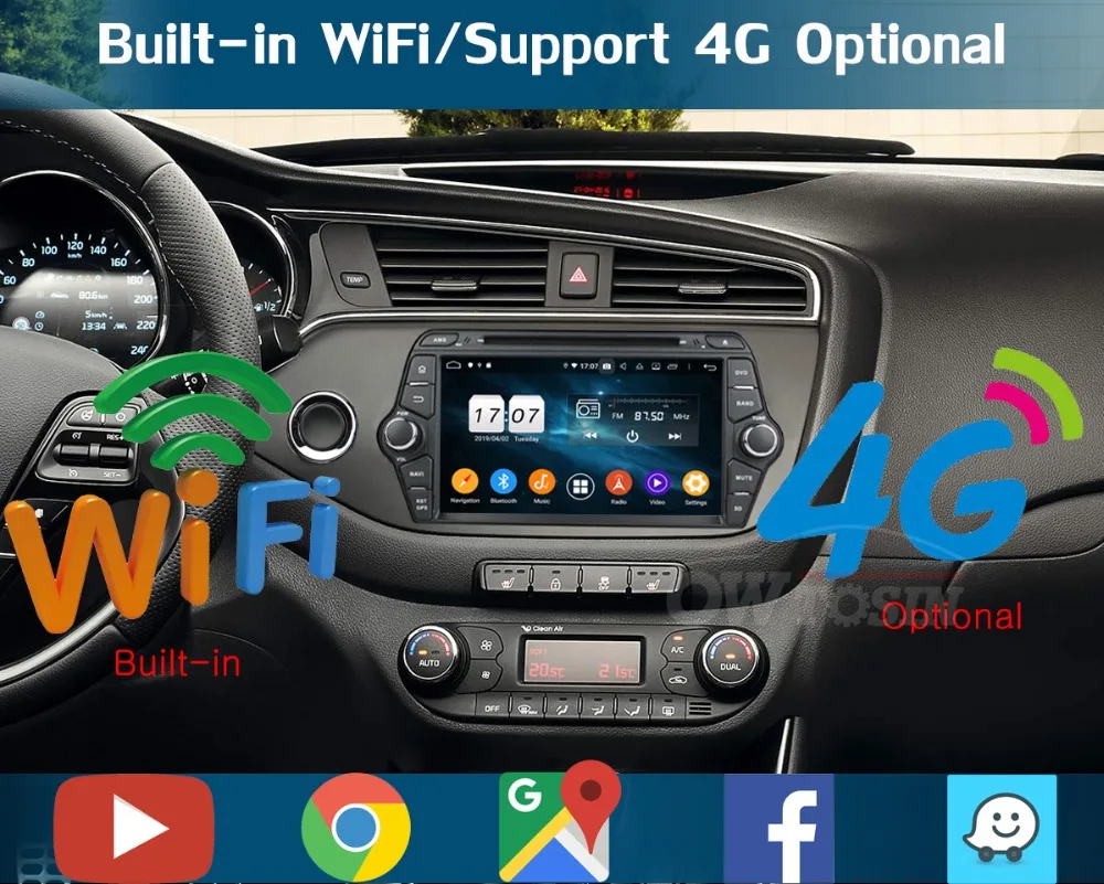 Top 8" IPS 1920*1080 8Core 4G RAM+64G ROM Android 9.0 Car DVD Player For KIA CEED 2013 2014 2015 2016 DSP Radio GPS Parrot BT Adas 9