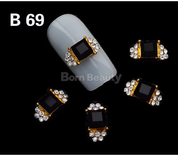 10 шт очаровательные Стразы для украшения для ногтей 3D квадратные алмазные сплавные драгоценные камни для маникюра - Цвет: 69