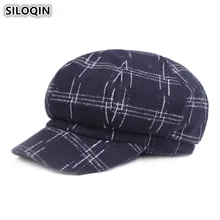 SILOQIN осень зима женская шляпа в стиле ретро Толстая теплая кепка газетчика элегантные модные шапки-береты для женщин Бренды женская зимняя шапка