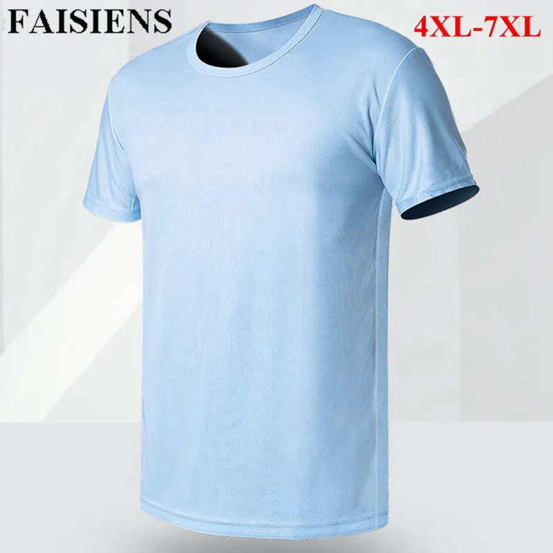 FAISIENS летняя тонкая мужская футболка большого размера 6XL 7XL с круглым вырезом и