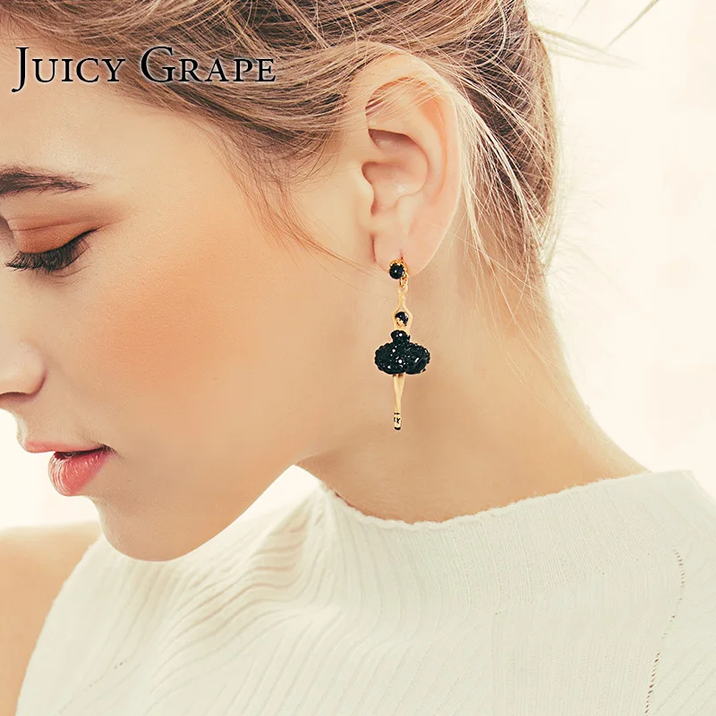

Juicy Grape Handmade Plated Noble jewelry Ballet Dancing Girl Earrings Fashion Jewelry for Girl Gift