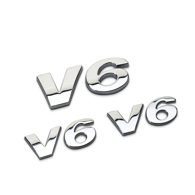 

3D Car Logo Sticker Emblem Auto Badge Decal For V6 logo for Volkswagen CC Magotan Honda Audi Jaguar Renault Peugeot Jeep Porsche