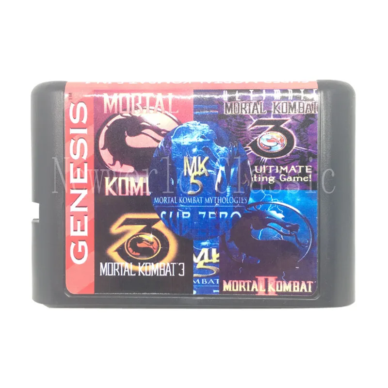 MD Kombat Mortal 5 в 1 игровой Картридж для 16-битной игры с PAC Mania SEGA GENESIS MegaDrive | Электроника