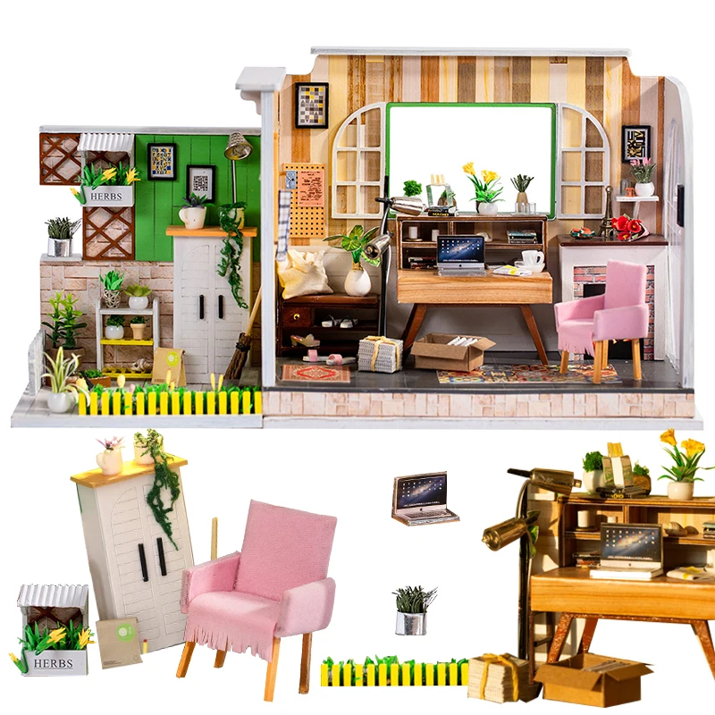 

3D Doll House Furniture Miniature Dollhouse DIY Miniature House Room Box Theatre Toys for Children stickers DIY Dollhouse Gifts