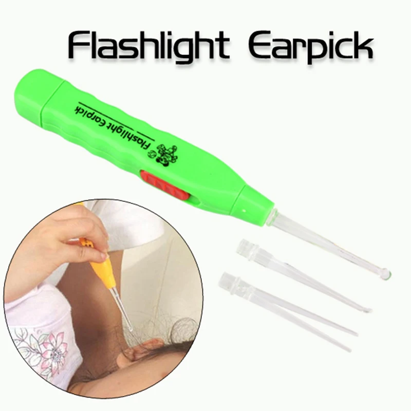 Flashing Light LED Ear Wax Pickers Remover Curette Cleaner Earpick