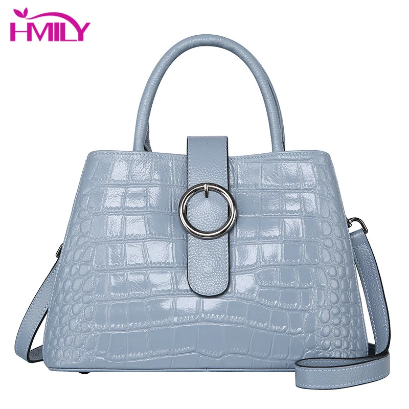 

HMILY Luxury Women Handbags Genuine Leather Shoulder Messenger Bag For Female Brands Alligator Ladies Casual Crossbody Bag