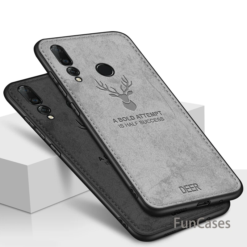 Тканевый чехол с тиснением оленя для huawei P Smart 2019 на P20 Mate20 Lite/Pro P10 P8 Y9 Nova3i тканевый