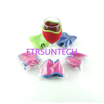 

300pcs/lot Neoprene Red Wine Glass Holder Cooler Champagne Sleeve Summer Festival Party Club Promotional Gifts