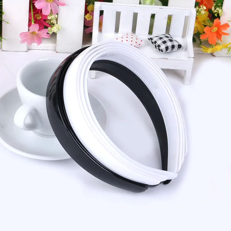 

2 CM Wide Hairbands Basic Shining Black Head Hoops For Women Good Quality PS White Hairpins DIY Headwear Accessories 10PCS/lot