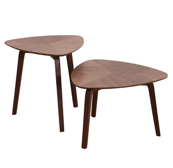

Wood Coffee Tables / Triangle Tea Tables / 2pcs PACK 52cm(20")+40cm(15") High