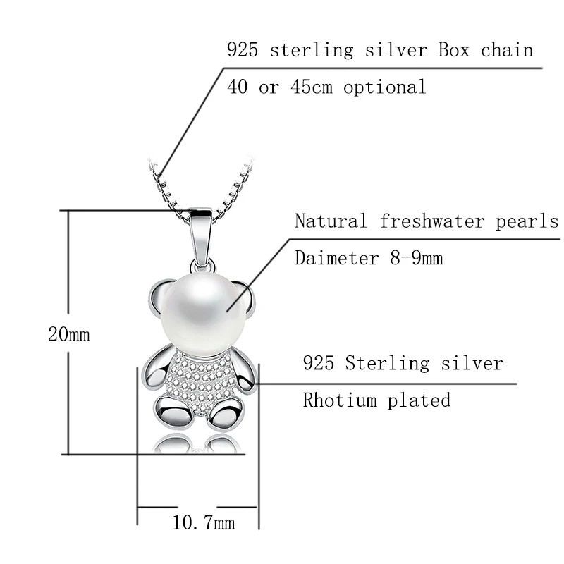 PD10194 bear pendant necklace choker pearl charms (1)22