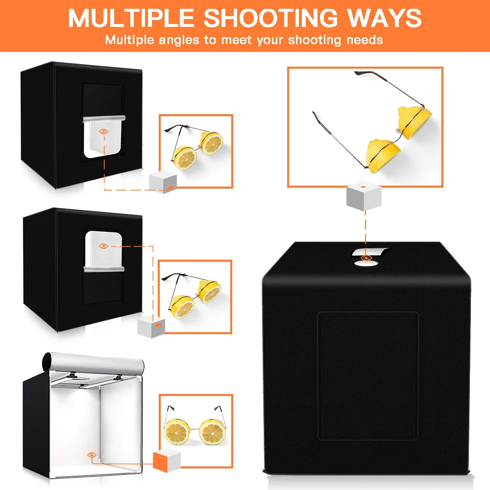 SAMTIAN светильник коробка 40*40 см складной светодиодный лайтбокс-Студия фото коробка с 3 цветами фон для ювелирных изделий игрушки Аксессуары фотографии
