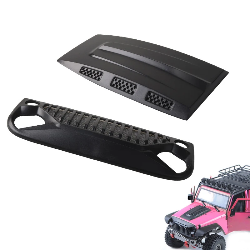 RC Engine Cover+Intake Grille Set for 1/10 RC Crawler Car Axial SCX10 Jeep Wrangler 90046 BM88