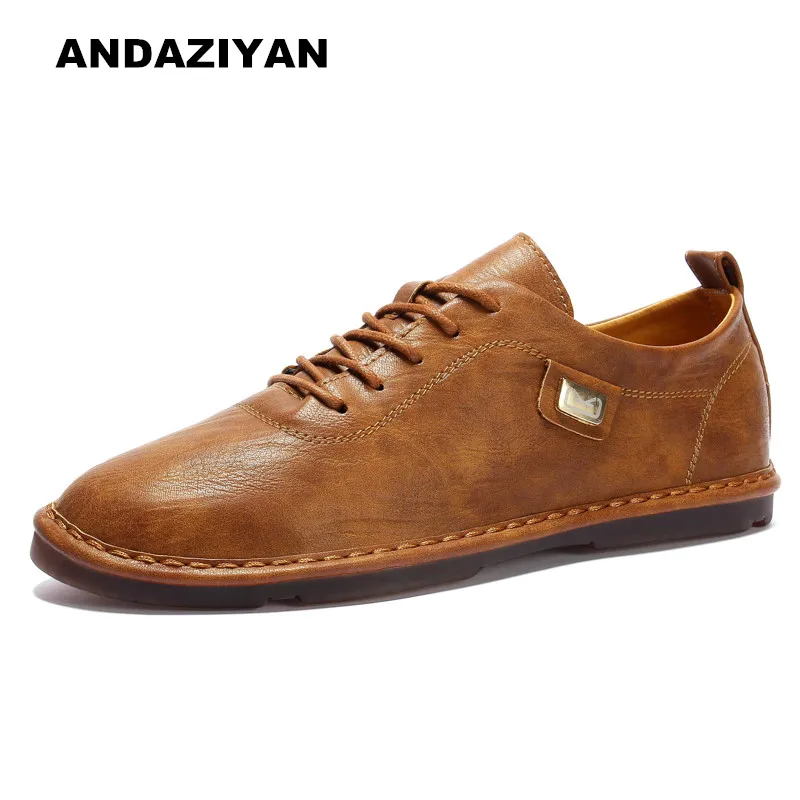 

Factory direct 2019 new men's shoes handmade sewing casual shoes British breathable small shoes