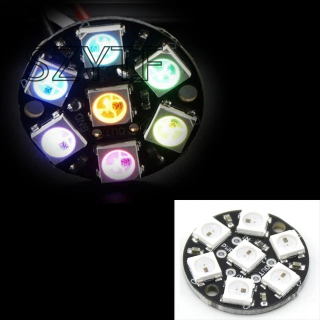 10 шт. 7 бит X WS2812 5050 RGB светодиодный кольцевой светильник со встроенными