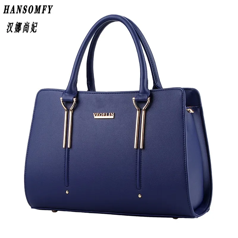 Натуральная кожа женская сумка новая сумка женская Милая дамская модная сумка через плечо - Цвет: Синий