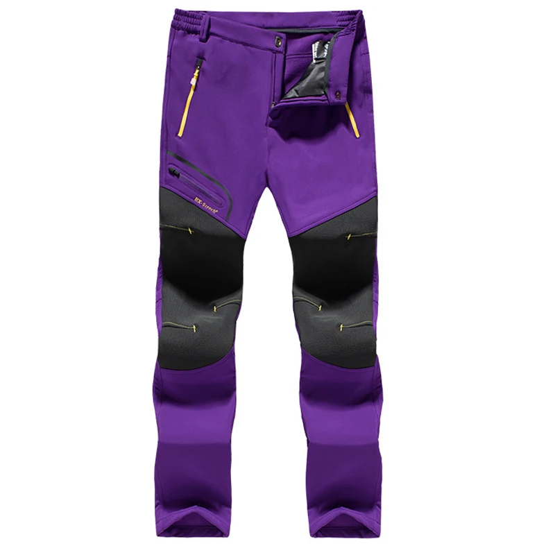 Senderismo hombres mujeres Otoño Invierno Soft Shell pantalones cálido terciopelo engrosamiento esquí al aire libre Trekking Pantalones deportivos más el tamaño