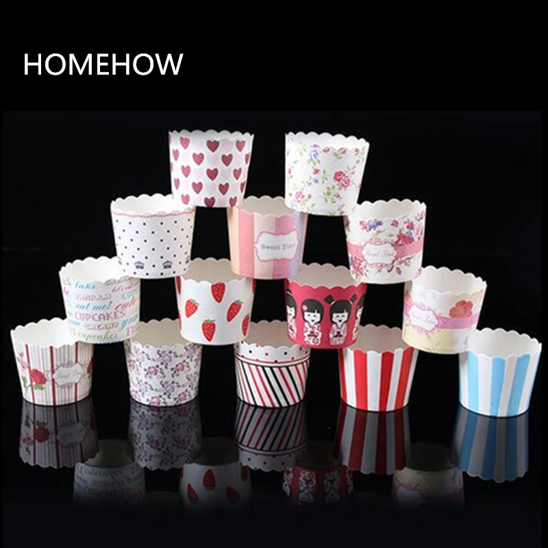 50PCS/Lot Colorful Thicken Muffin Cupcake Paper Cup Kitchen Stencil