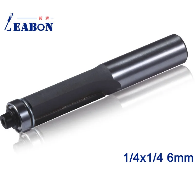 

LEABON 1/4x1/4 6mm Diameter Straight router Bit trimming knife With Bearing