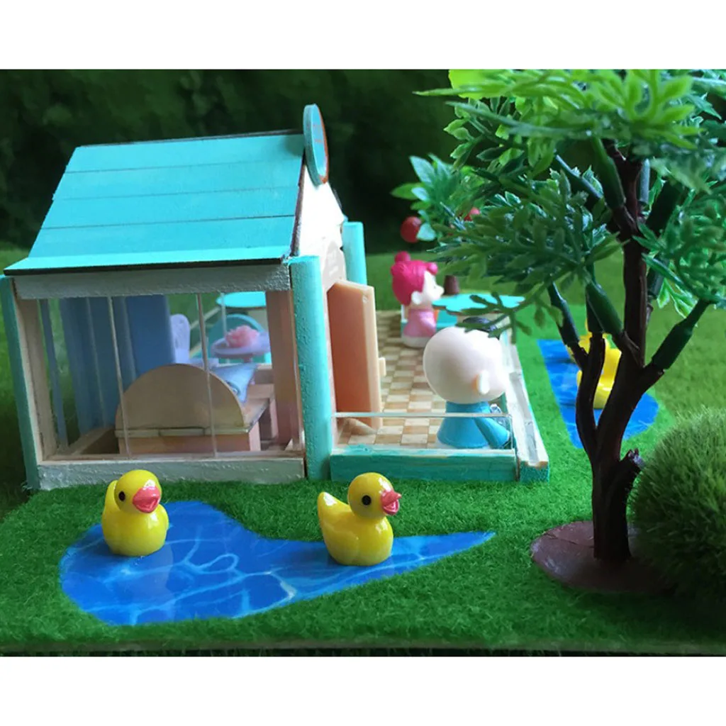Handcrafts Miniature Project DIY Dolls House Garden Yard Building Model Toy Kids Play Fun & Learn Children Birthday Gift