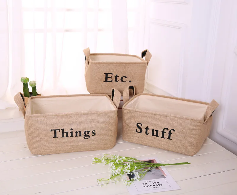 

Explosive Products New Spot ZAKKA Linen Storage Box Jute Storage Box EVA Thick Storage Basket