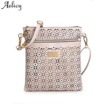 

Aelicy Elegant Women Leather Shoulder Bags Handbags Women Famous Brands Hollow out Messenger Bag Womens Handbag Cross body
