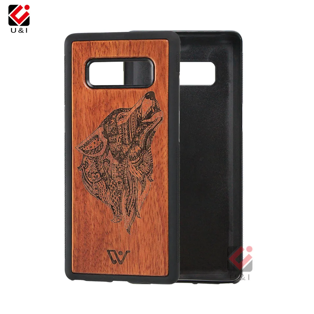 

For Samsung Galaxy note8 note 8 Wolf Cat Pug Engraving Full Protection Soft TPU Edge Cell Phone Back Cover Red Rosewood Coque