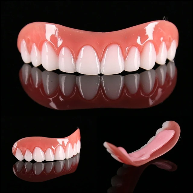 Fausses dents en Silicone, couverture supérieure et inférieure, facettes  dentaires, dentier, dentier, dentier, blanchir - AliExpress