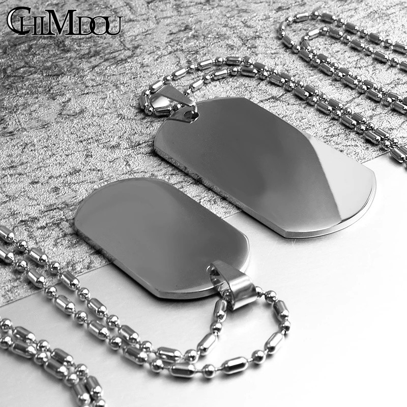 CHIMDOU Dog Tag нержавеющая сталь кулон ожерелье Военные солдаты металлические штамповки Заготовки бирки KJP08